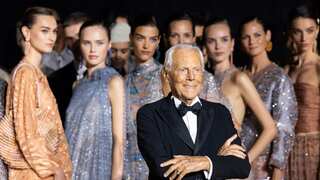 Giorgio Armani takes fashionistas 'on a journey' at NY fashion show