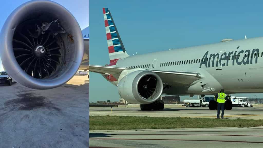 Plane engine sucks cargo container at Chicago airport in scary incident