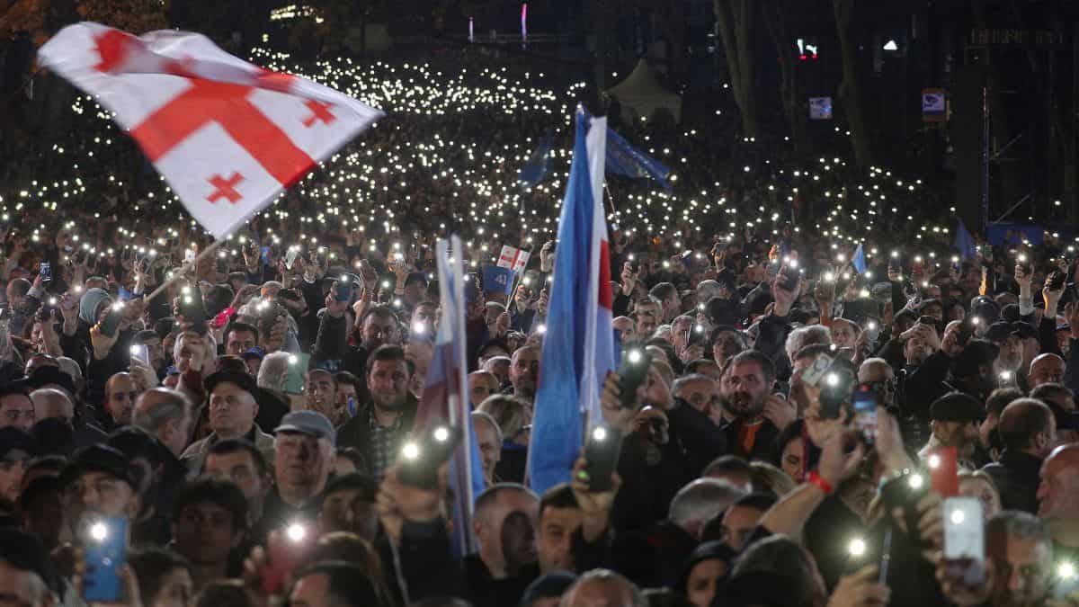 Georgia votes in high stakes election as voters decide between West and Russia Georgia votes in high stakes election as voters decide between West and Russia