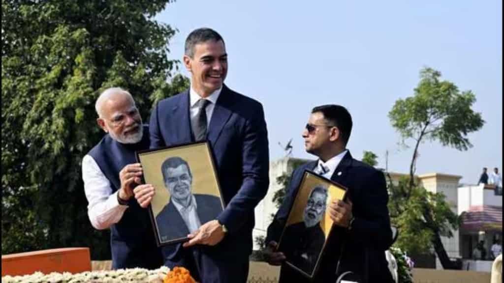 PM Narendra Modi and Spain’s President Pedro Sanchez hold roadshow in India’s Vadodara