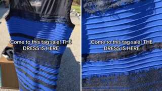 Woman discovers optical illusion dress at yard sale, goes viral on TikTok