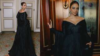 Tabu looks ethereal in a khadi silk gown at New York premiere of Dune: Prophecy
