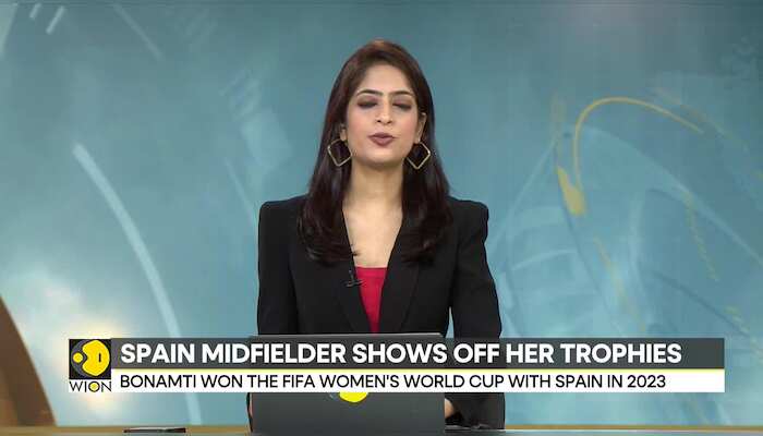 Spain Midfielder Aitana Bonmatí Shows Off Her Trophies Including Ballon D'Or