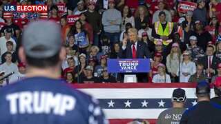 Trump says surrounded by 'tremendously strong women,' claims only he can save US economy from 'obliteration'