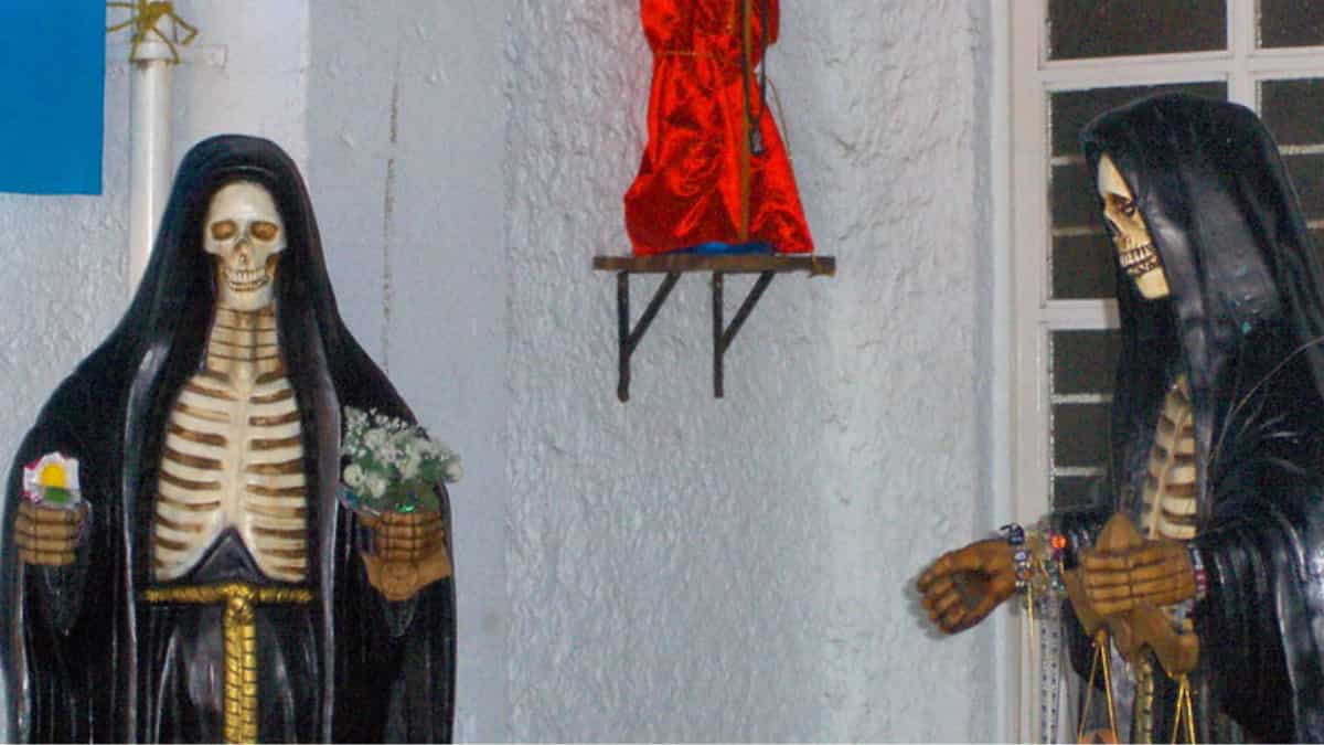 Leader of Mexican cult shot dead at altar of skeletal deity revered by criminals