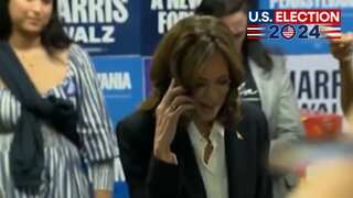 Watch: Did Kamala Harris stage a phone call at DNC Headquarters?