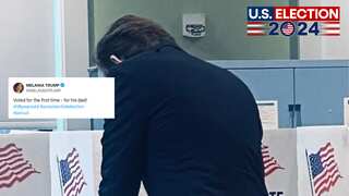 Melania shares photo of young son Barron, casting his first vote for dad Donald Trump