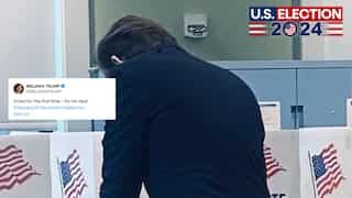 Melania shares photo of young son Barron, casting his first vote for dad Donald Trump