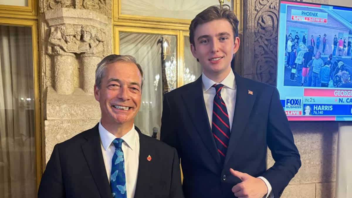 Trump's British ally Nigel Farage praises 'very bright 18-year-old' Barron Trump's British ally Nigel Farage praises 'very bright 18-year-old' Barron