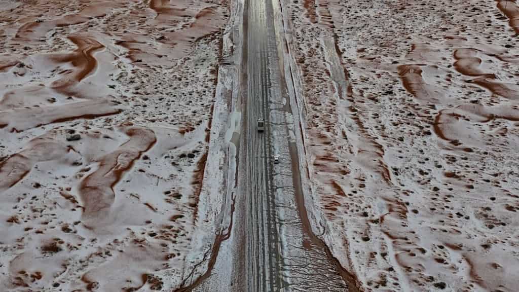 Saudi Arabia’s desert region experiences snow for first time, check videos and photos