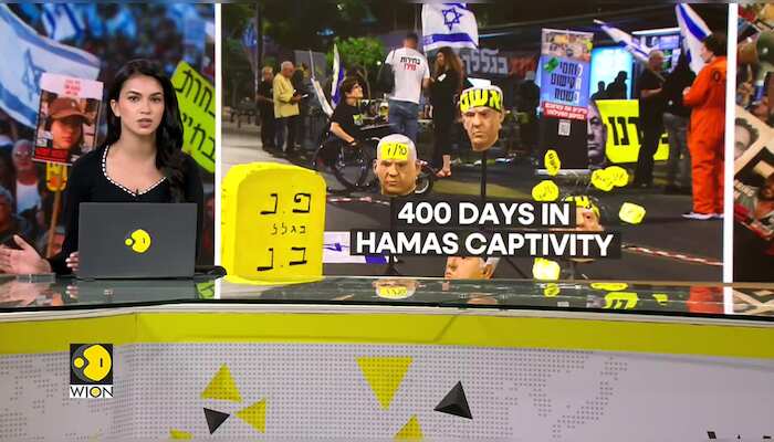Israel-Hamas War: Hostage Families Mark '400 Days In Captivity' In Tel Aviv