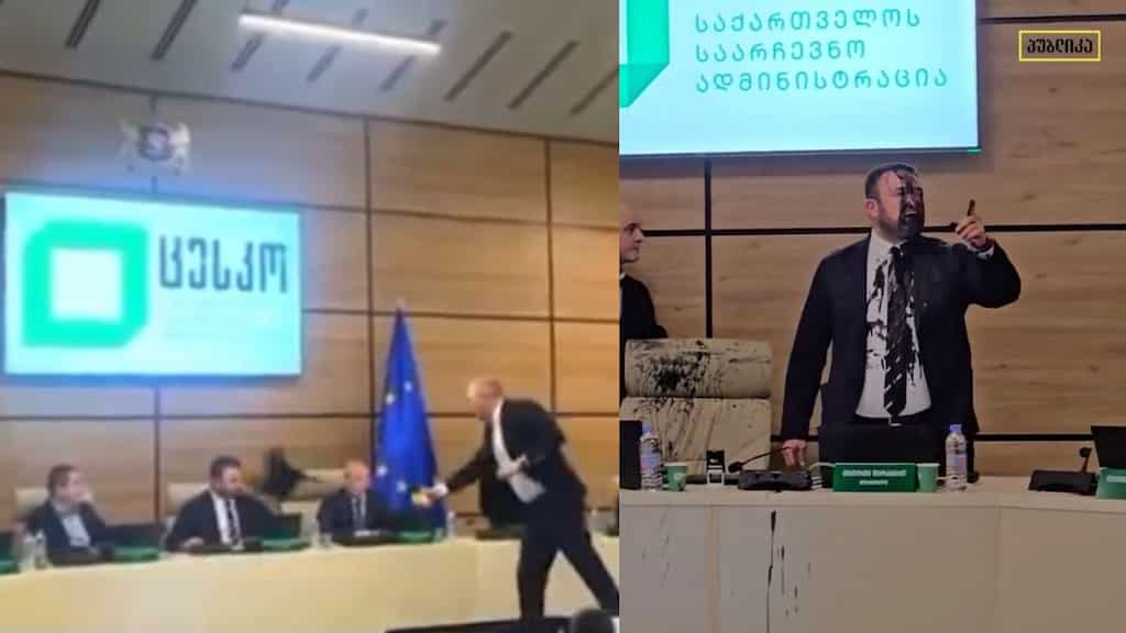 Georgia parliamentary polls: Election chief doused in black paint as opposition alleges rigging. Watch