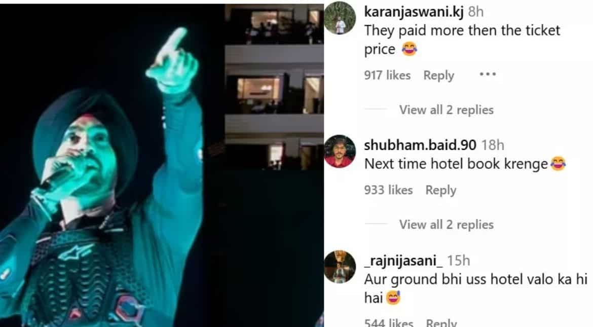 Diljit Dosanjh catches people watching his concert for free from hotel balcony; watch viral video Diljit Dosanjh catches people watching his concert for free from hotel balcony; watch viral video
