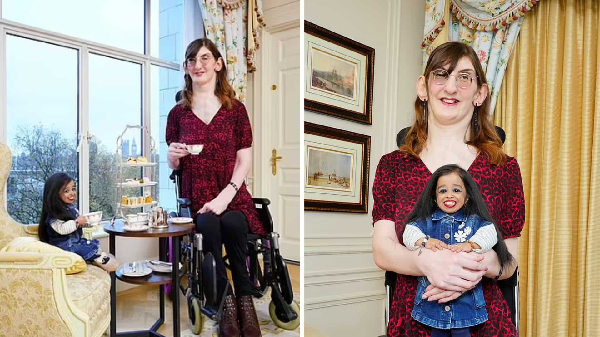 Watch | World’s tallest and shortest women meet in London for afternoon tea Watch | World’s tallest and shortest women meet in London for afternoon tea