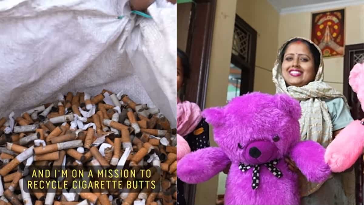 cigarette teddy bear Noida man recycled cigarette butts into teddy bears. Netizens give mixed  reactions | Watch