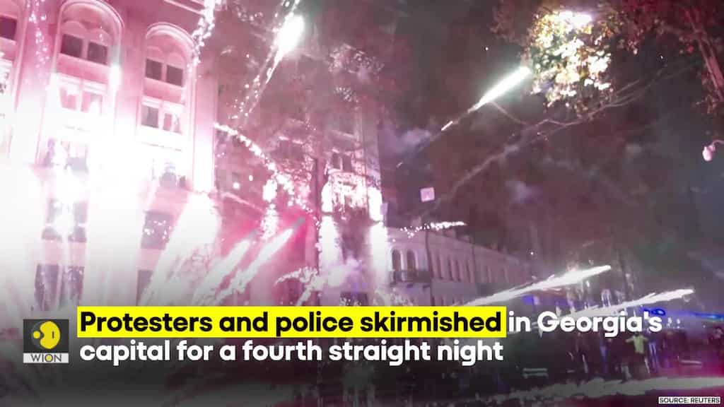 Georgia Protest: Fireworks, Water Cannons, Tear Gas Used In Tbilisi As Protesters Clash With Police