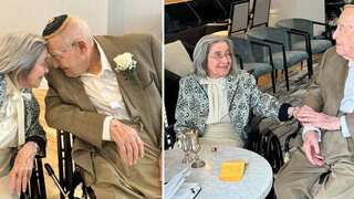 Centenarians Bernie and Marjorie set record as world’s oldest newlyweds with combined age of 202