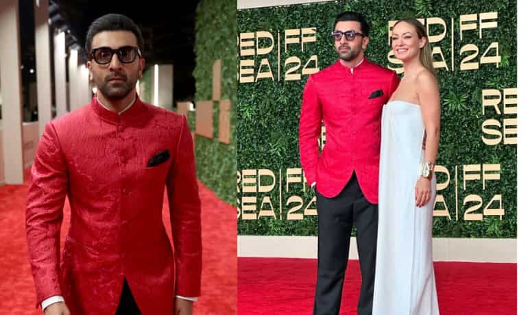 Ranbir Kapoor looks dapper as he poses with actress Olivia Wilde at Red Sea Film Festival | See pics