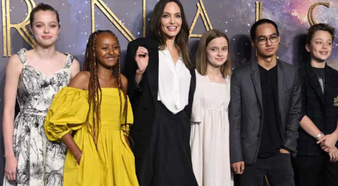Angelina Jolie and her kids