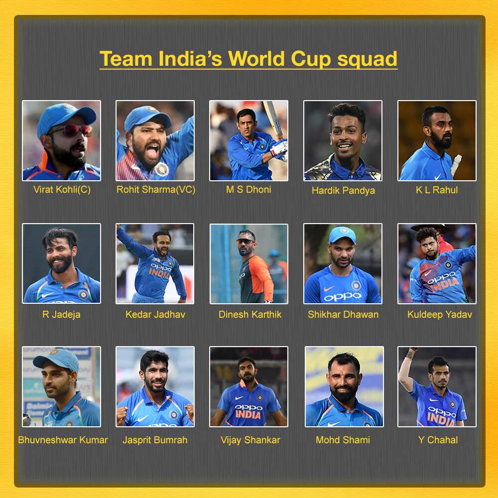 Team Indian World Cup squad