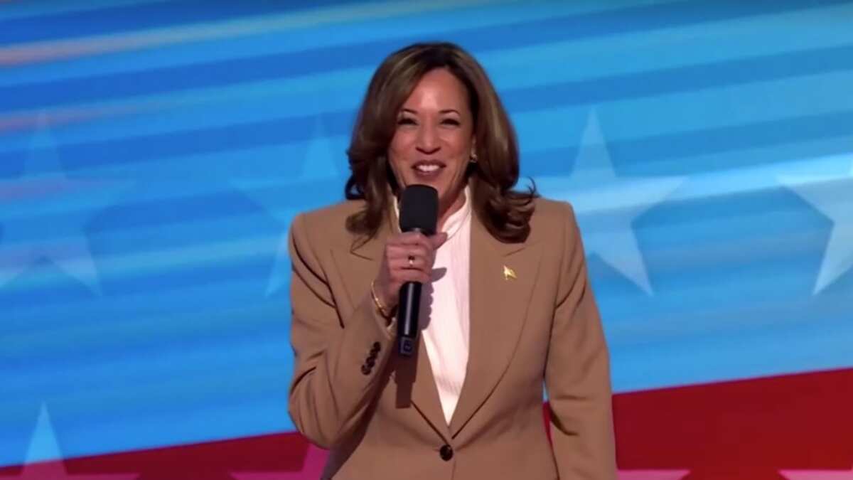 Kamala Harris makes surprise appearance at DNC | Reuters TV screengrab