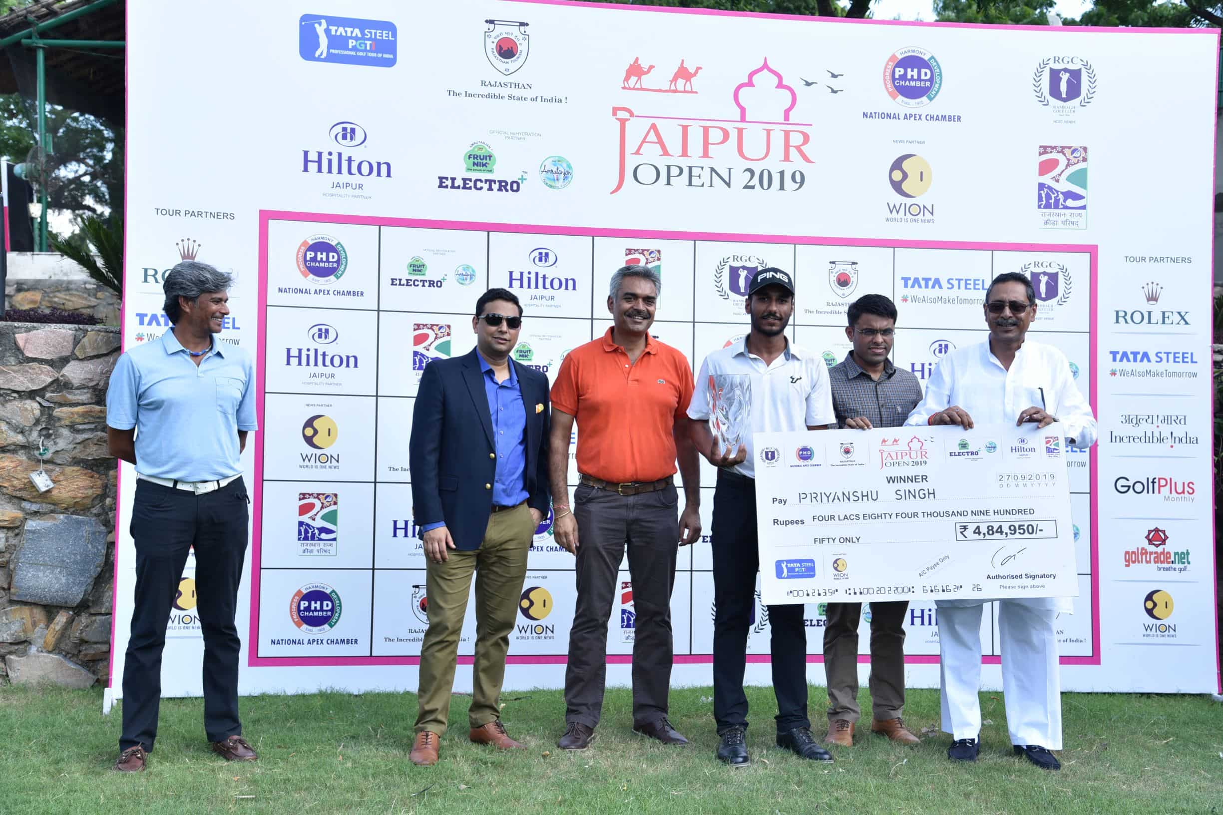 Priyanshu’s winning purse of Rs. 4,84,950, lifted him from 29th to 14th position in the TATA Steel PGTI Order of Merit