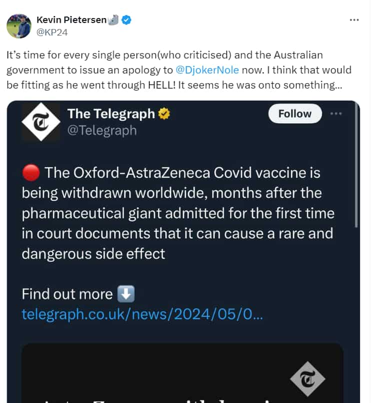 Kevin Pietersen's post