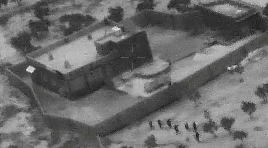 US special forces move towards the compound.
