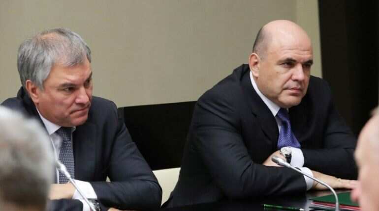 Russian Prime Minister Mikhail Mishustin and Speaker of the State Duma Vyacheslav Volodin