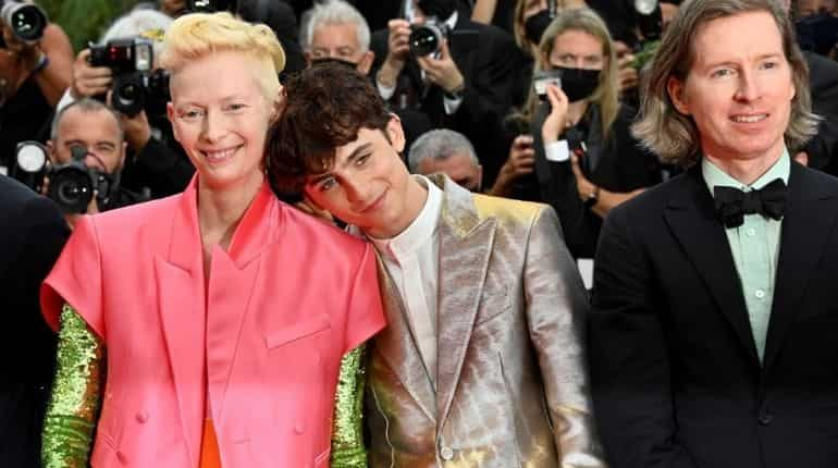 Timothée Chalamet Wears Silver Suit Outfit to Cannes: Photos