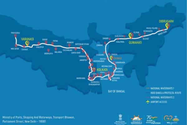 Ganga Vilas Cruise Routemap