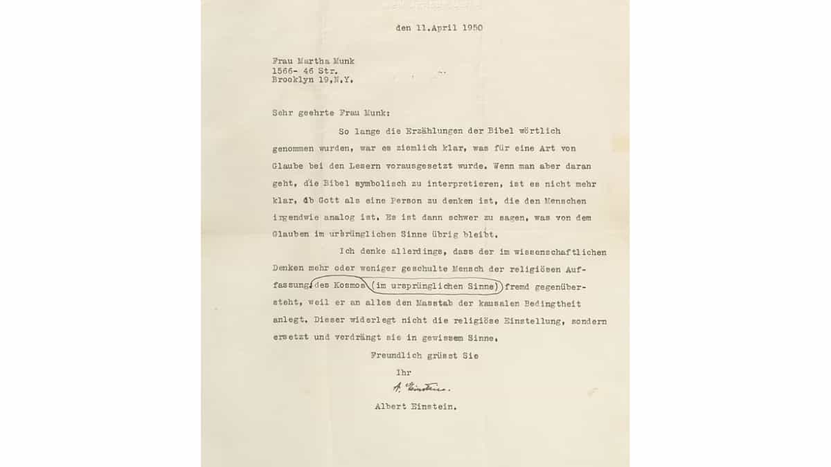 Einstein's letter 