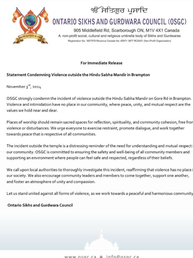 Official statement