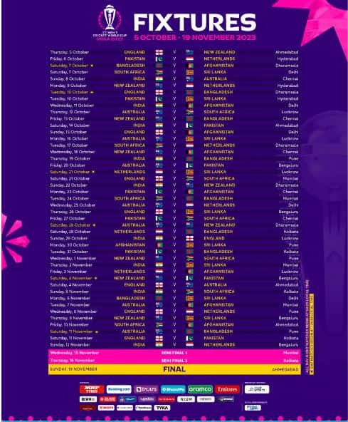 CWC 2023 REVISED SCHEDULE