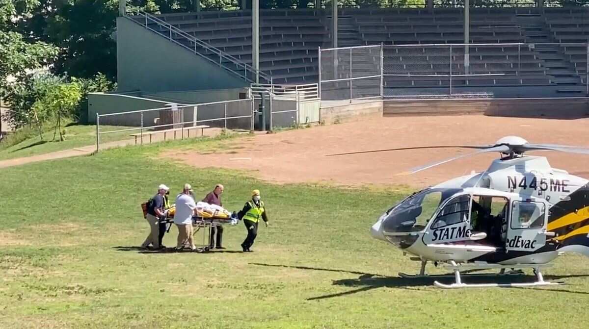 Rushdie was airlifted