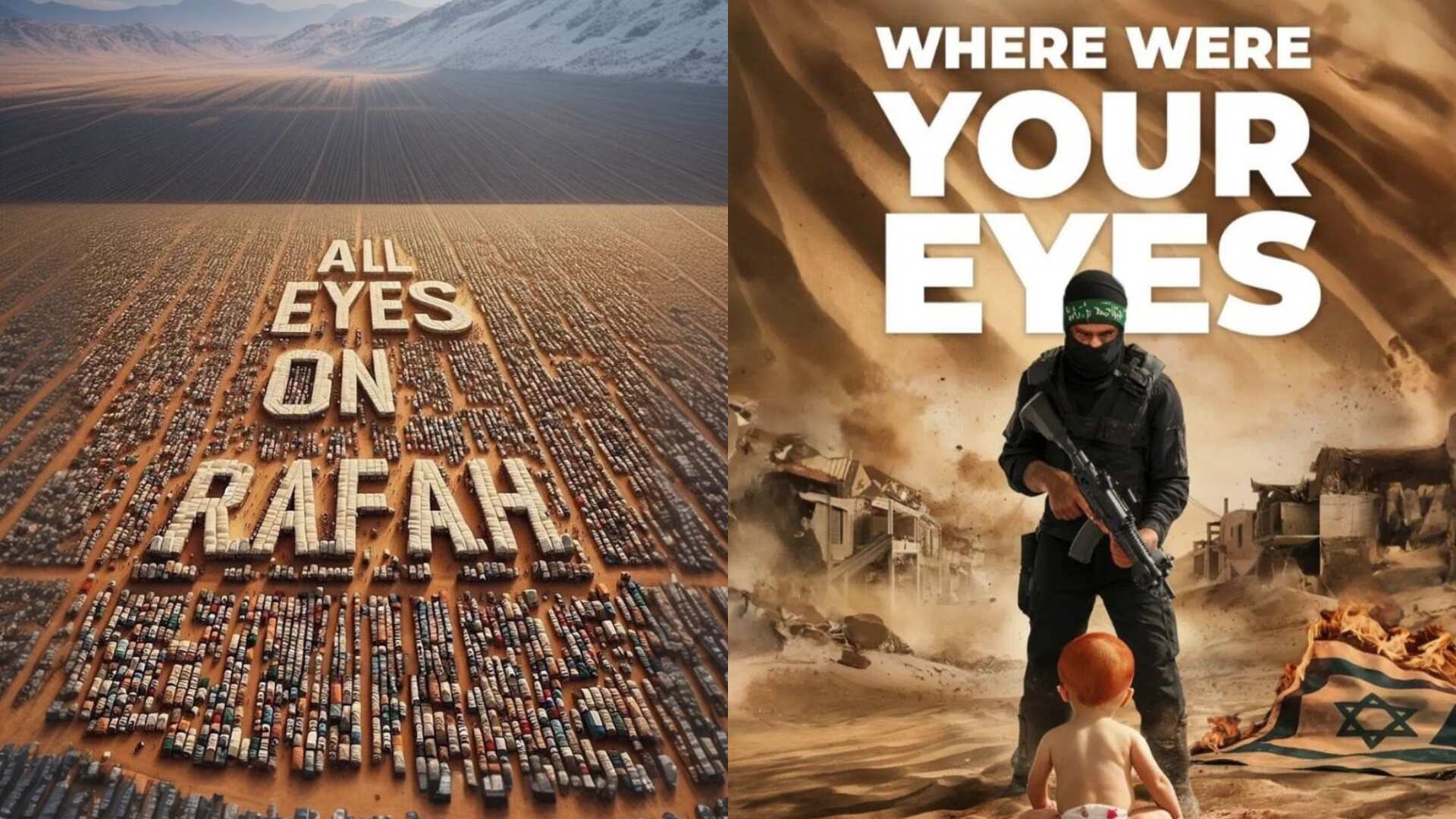 An AI-generated image supporting Israel was taken down from Instagram without any explanation. It was made in response to a pro-Palestinian campaign 'All eyes on Rafah' on social media.