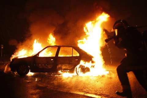 Cars Burn In Paris 2022 Riots
