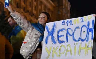 IN PICS | Ukrainians celebrate Russia's retreat from Kherson
