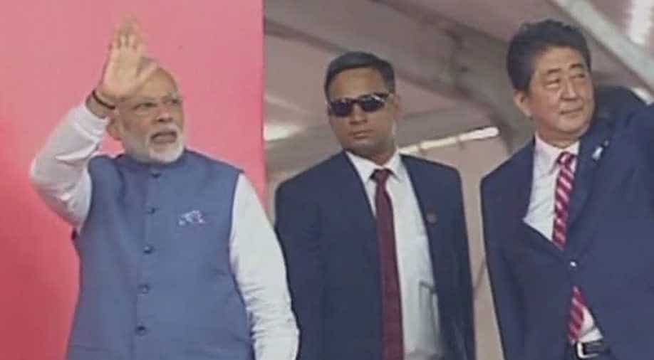 Modi and Abe lay foundation stone of Mumbai-Ahmedabad high-speed rail project