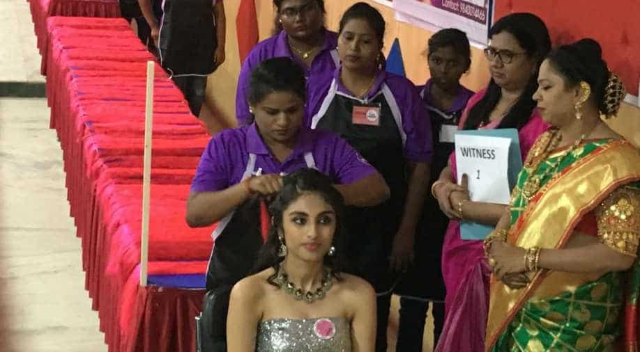 Chennai Beauticians Hairdressers Attempt 483 5 Meter Long Hair