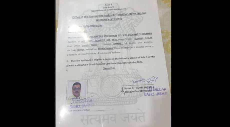 Ias Officer Navin Choudhary Granted Domicile Certificate To Reside In J K India News News Wionews Com