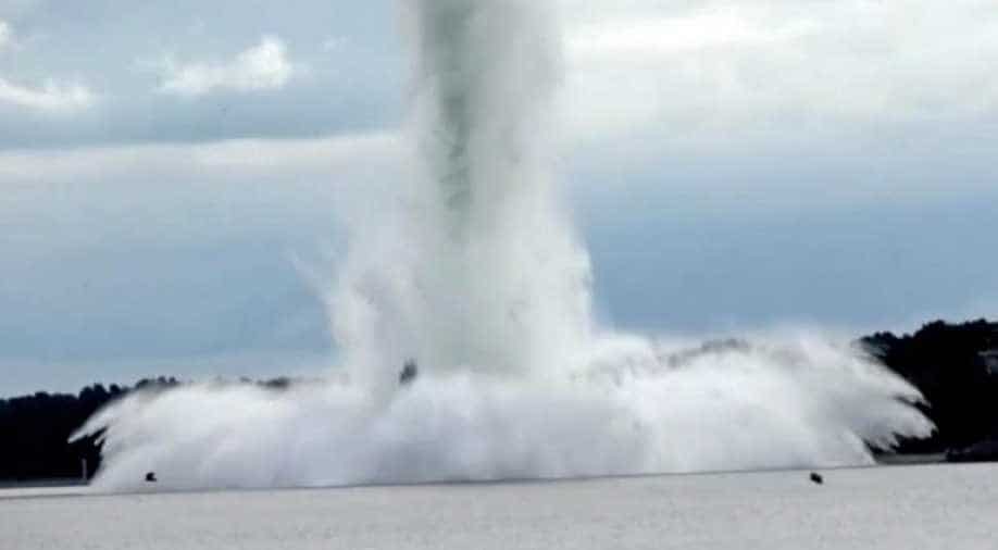World War II biggest bomb explodes underwater during attempt to defuse