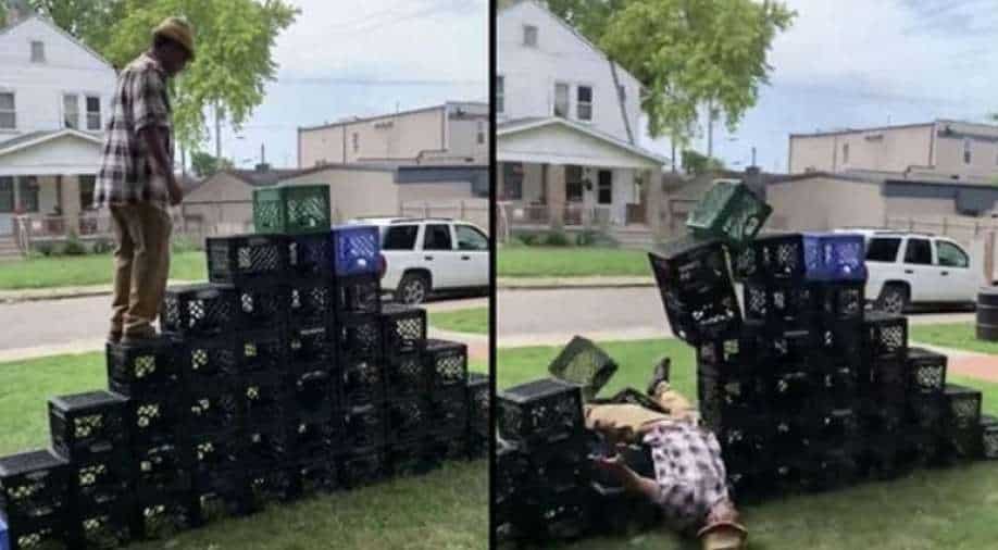 What is the milk crate challenge that has gone viral on social media