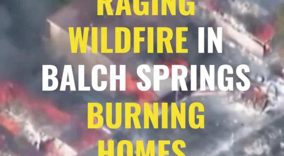 Aerial footage captures raging wildfire in Balch Springs burning homes
